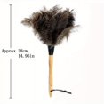 thumbnail image 4 of 1pc, Long Handle Wooden Handle Pure Natural South African Ostrich Hair Duster Household Dusting Duster Thickened Chicken Hair Duster Electrostatic Adsorption Dust Ostrich Feather Duster Car Dust Sweep, 4 of 4