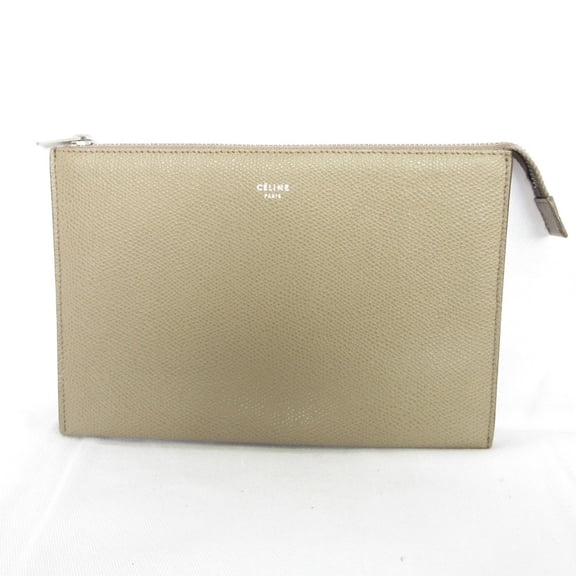 Pre-Owned CELINE Phoebe Trio Pouch Bag, Beige, Women's (Good)