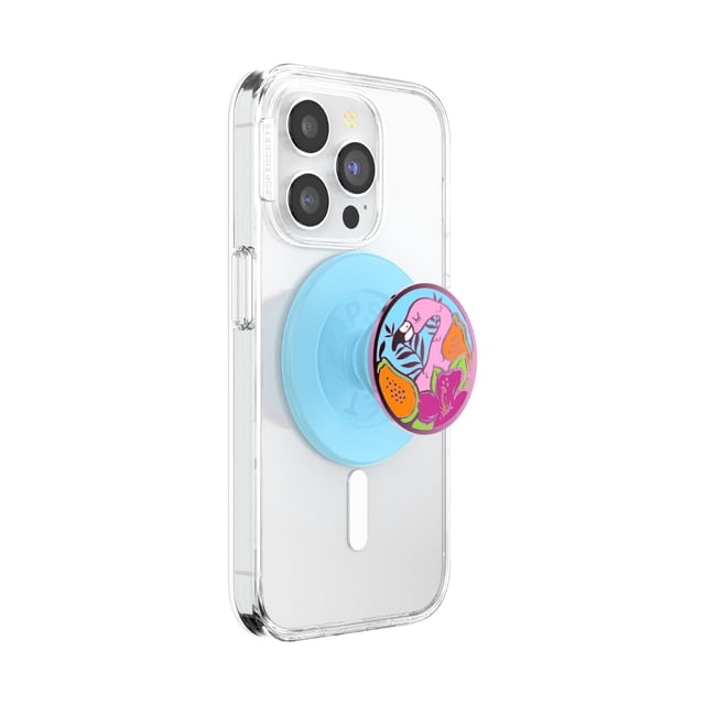 Soporte para teléfono PopSockets redondo, compatible con MagSafe Flamingo