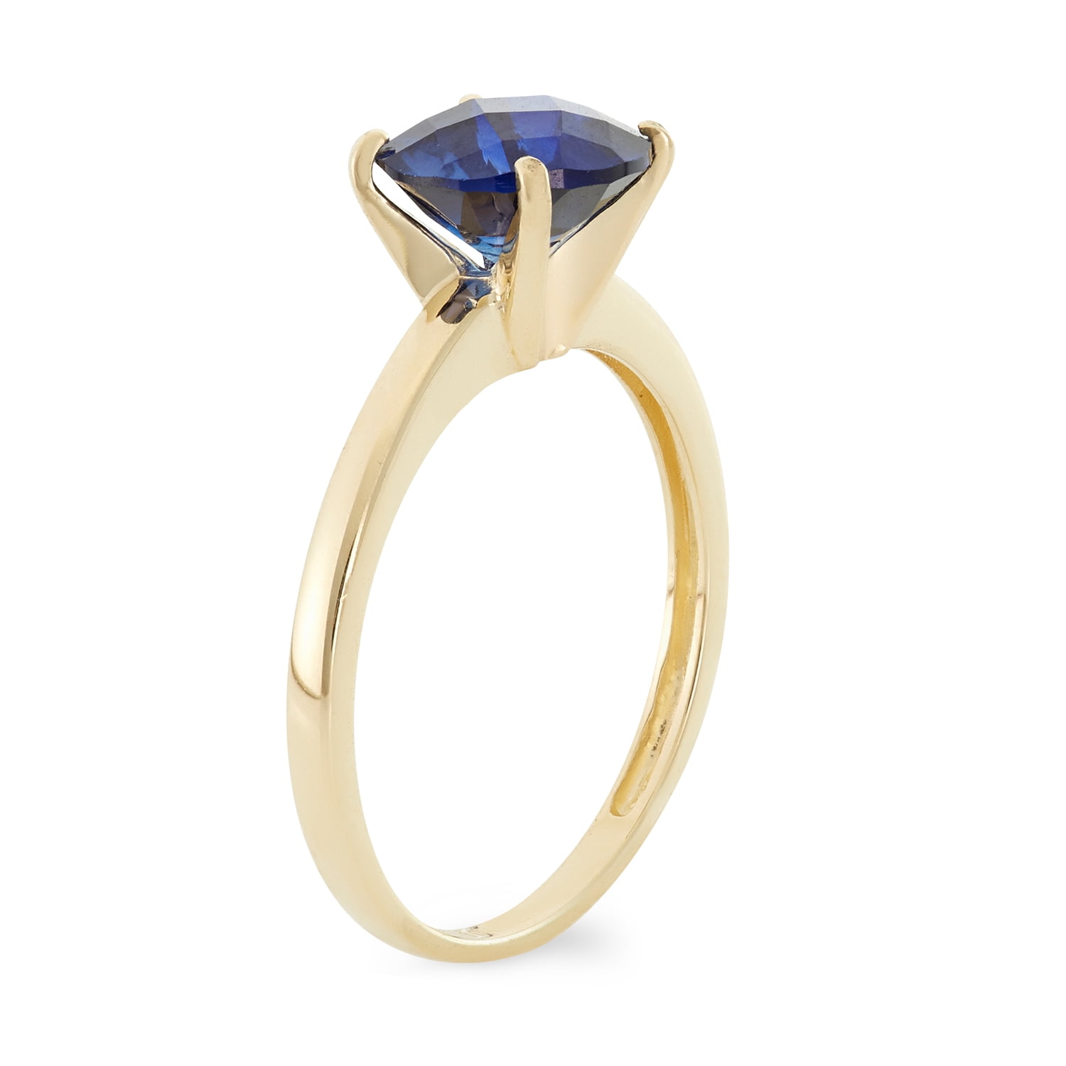 10k gold round gemstone ring