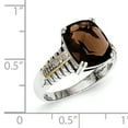 thumbnail image 4 of Shey Couture Sterling Silver with 14K Accent Antiqued Cushion Smoky Quartz and Diamond Ring QTC95, 4 of 4