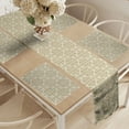 thumbnail image 2 of Ambesonne Nostalgic Table Runner & Placemats, Baroque Floral Motif, Placemat 4 pcs + Runner 16"x90", Ecru Beige, 2 of 2