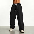 thumbnail image 5 of VBVC Men's Baggy Drawstring Sweatpants with Pockets, Stretchy Wide Leg Pants For Men, Black , S-3XL, 5 of 7