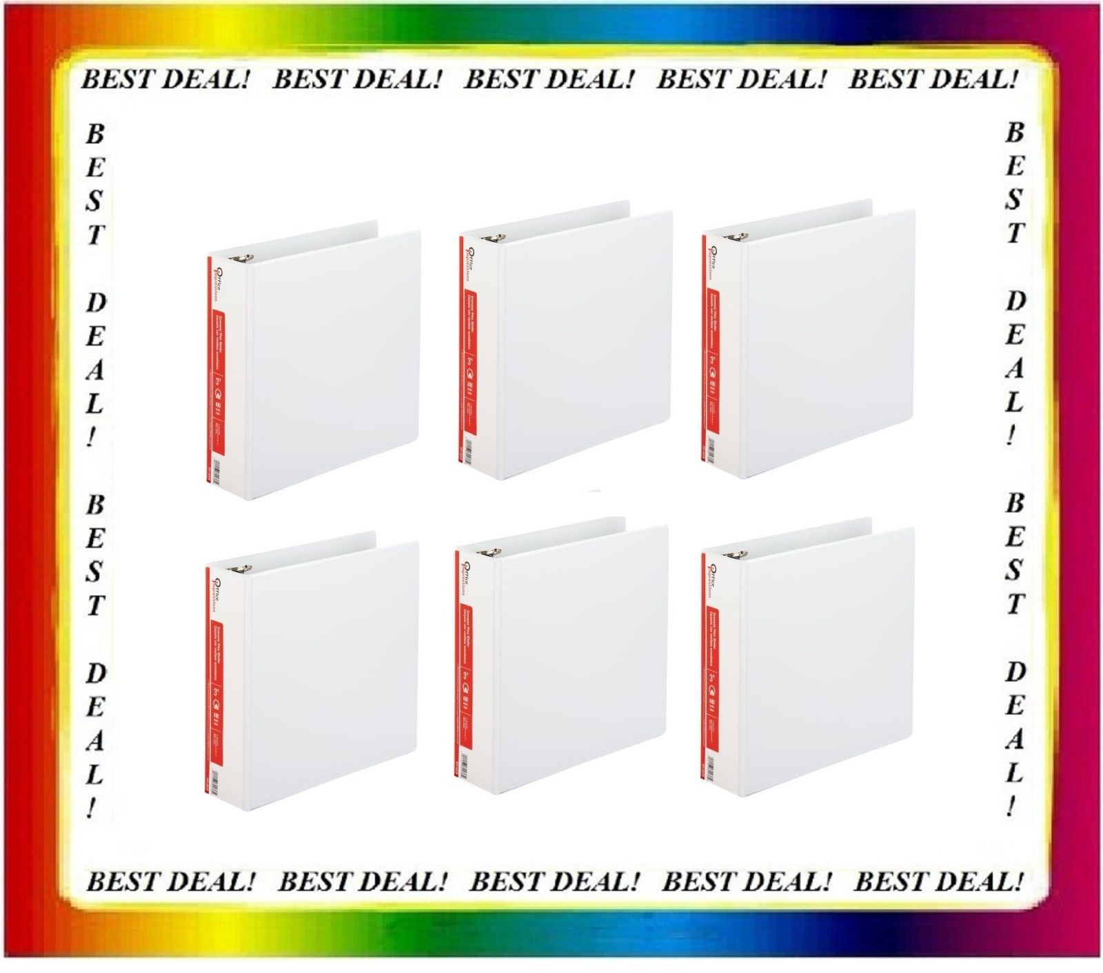 12 Office Impressions White 3 inch View Binders 3 Round Ring binder lot