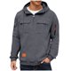 thumbnail image 2 of pstuiky camisas de manga larga para hombre, Sudadera con capucha, cremallera de un cuarto y múltiples bolsillos de manga larga de color liso para hombre tops de invierno para hombre l, 2 of 4