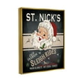 thumbnail image 3 of St. Nick's Sleigh Rides Vintage Style Sign Holiday Graphic Art Metallic Gold Framed Art Print Wall Art, 3 of 6