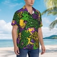 thumbnail image 5 of Bixox Men's Hawaiian Shirts Men's Mardi Gras7 Print Short-Sleeve Shirt-Small, 5 of 8