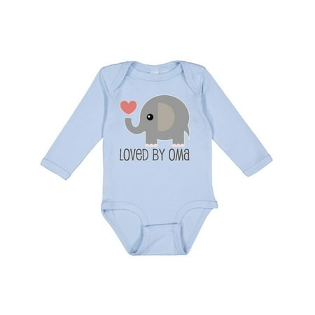 

Inktastic Grandchild Loved by Oma Idea Boys or Girls Long Sleeve Baby Bodysuit