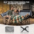 thumbnail image 4 of Slsy 3 Person Camping Chair, Oversized Folding Triple Chair with Cup Holders & Side Pocket, 990 LBS Heavy-Duty Portable Outdoor Chair for Camping, Picnic, Lawn, 4 of 6