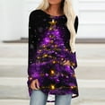 thumbnail image 5 of Womens Graphic Tees Holiday Christmas Tops to Wear with Leggings Long Sleeve Round Neck Casual Xmas Tops, M Multicolor, 5 of 5
