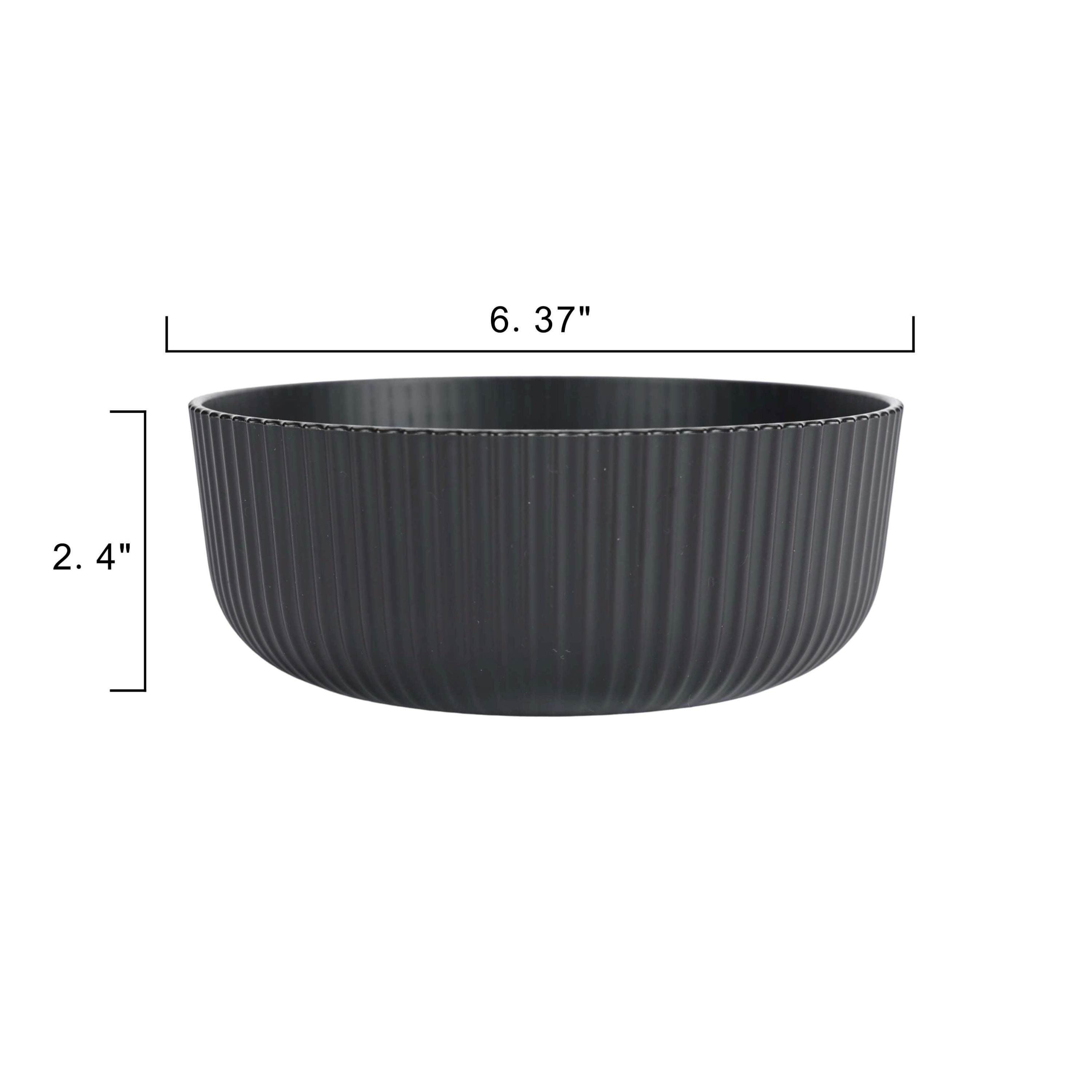 (3 pack) Mainstays - Black Eco-Friendly Recycled Plastic Cereal Bowl, 38-Ounce