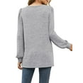 thumbnail image 4 of UVN Sweatshirts for Women Square Neck Long Sleeve Shirts Casual Tunic Tops, 4 of 7