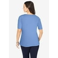 thumbnail image 4 of Jessica London Women's Plus Size Stretch Cotton Square Neck Tee, 4 of 6