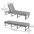 thumbnail image 3 of Outsunny Folding Outdoor Lounge Chair, 6-Level Wicker Tanning Chair, Grey, 3 of 10