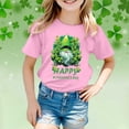 thumbnail image 2 of FUZHIQ Kids St. Patrick's Day Shirts Funny Irish Clover Pattys Short Spring Summer Tee Shirt Spring Crew Neck Funny Cute Casual Party Girls Shirts Size 14(Pink,2-3 Years), 2 of 4