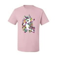thumbnail image 2 of Wild Bobby, Awesome Dabbing Dab Rainbow Unicorn Fantasy, Streetwear, Men's Graphic Tees, Light Pink, 2XL, 2 of 3