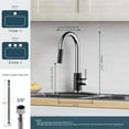 thumbnail image 2 of Kitchen Faucet with Pull Down Sprayer, High Arc Modern Classic Sink Faucet Stainless Steel with Deck Plate Fit for 1 or 3 Hole for Pot Filler Bar Farmhouse Laundry Rv, Black Chrome, 2 of 13