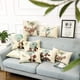 thumbnail image 3 of Pack of 4 Throw Pillow Covers 18 x 18, Decorative Floral Linen Pillow Cover for Living Room Bedroom, Couch Sofa Chair Bed Pillow Covers Home Outdoor, Set of 4 Pillowcases Only Zhivalor Cojines, 3 of 7