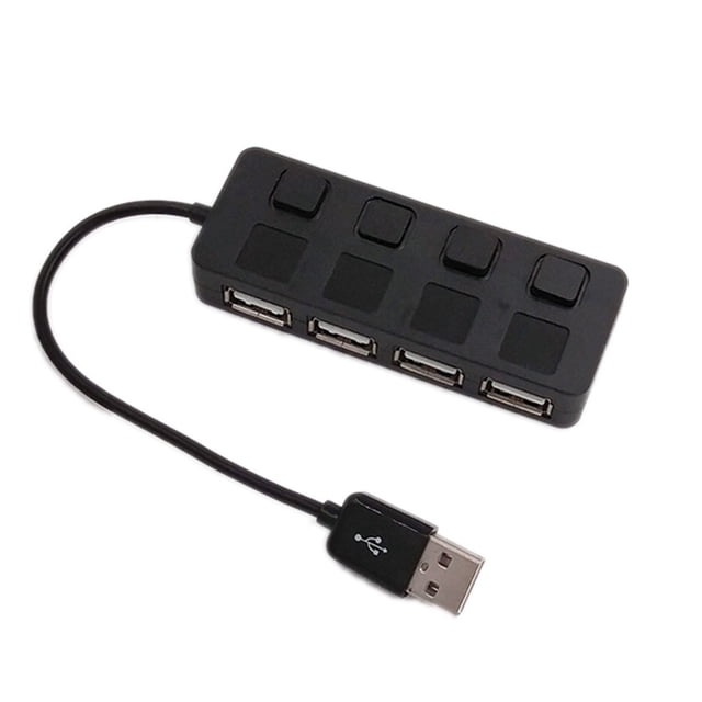 Mini Adaptador divisor USB Ordenador portátil 1 Arrastre 4 Ordenador portátil PC USB2.0 Hub Indicador LED Interruptor de botón individual Scienceny DZ6581-01