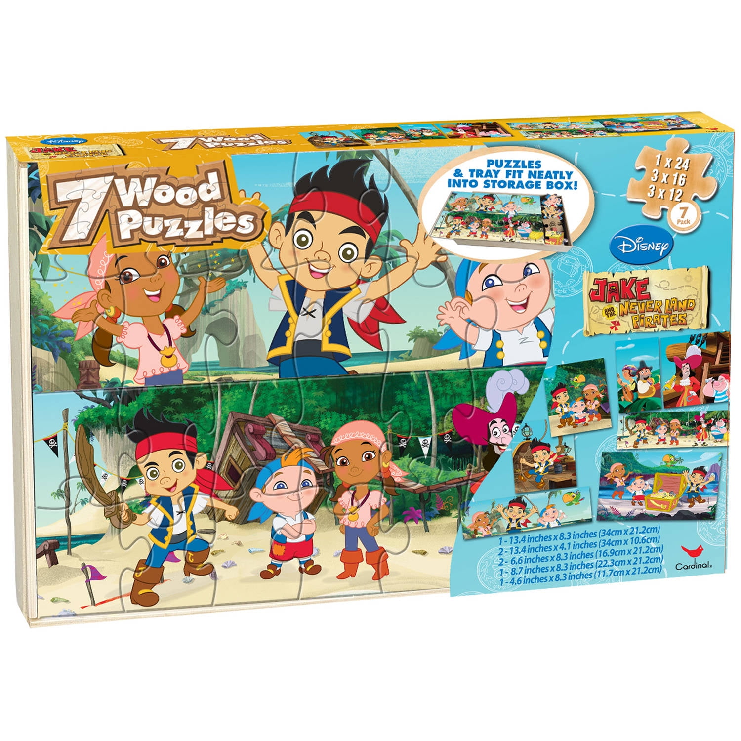 Puzzle Gigante Tappeto 90x90 cm Gioco Disney jake e i Pirati Jumbo 