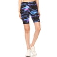 thumbnail image 2 of Womens High Waist Ultra Soft Printed Fashion Biker Shorts, 2 of 4