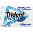 thumbnail image 2 of TRIDENT WHITE PEPPERMINT SUGAR FREE GUM 16 CT x 9, 2 of 10