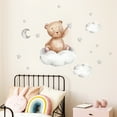 thumbnail image 3 of Cartoon Cute Bear Wall Stickers Bear Clouds Moon and Star Wall Decals Peel and Stick Wall Sticker Mural Removable Self-Adhesive Wall Decal for Kids Baby Room Bedroom Nursery Home Decor, 3 of 9