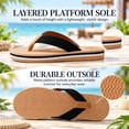 thumbnail image 2 of AERUSI Women’s Platform Flip Flop Sandals, Lightweight Textured Footbed, Soft Fabric Straps, Beach & Casual Summer Sandals, 2 of 9