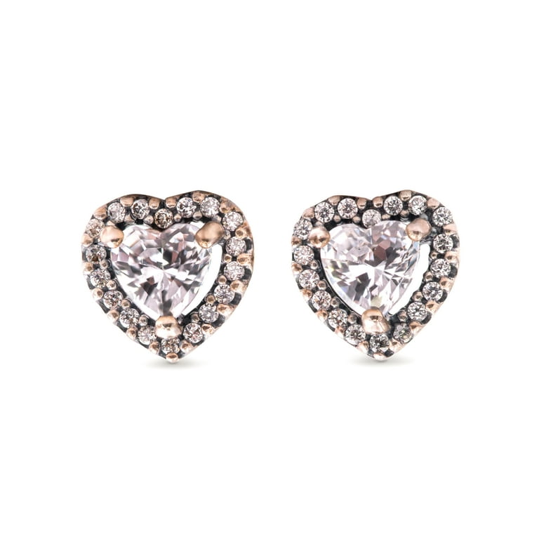 PANDORA Elevated Heart Stud Earrings - 298427C01 - Walmart.com