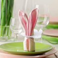 thumbnail image 2 of 6 Pieces Easter Napkin Rings Bunny Napkin Rings Crafts Creative White Rabbit Napkin Rings Set for Easter Ornaments, Table Decor, Spring Daily, Dinner Party, Wedding, Picnic, Banquet, 2 of 7