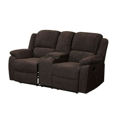 ACME Madden Chenille Motion Reclining Loveseat with Console in Brown