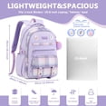 thumbnail image 4 of Soda Candy Backpacks for School Kawaii Backpacks Multiple Pockets School Book Bags for School, Age 6-14, Purple, 4 of 9