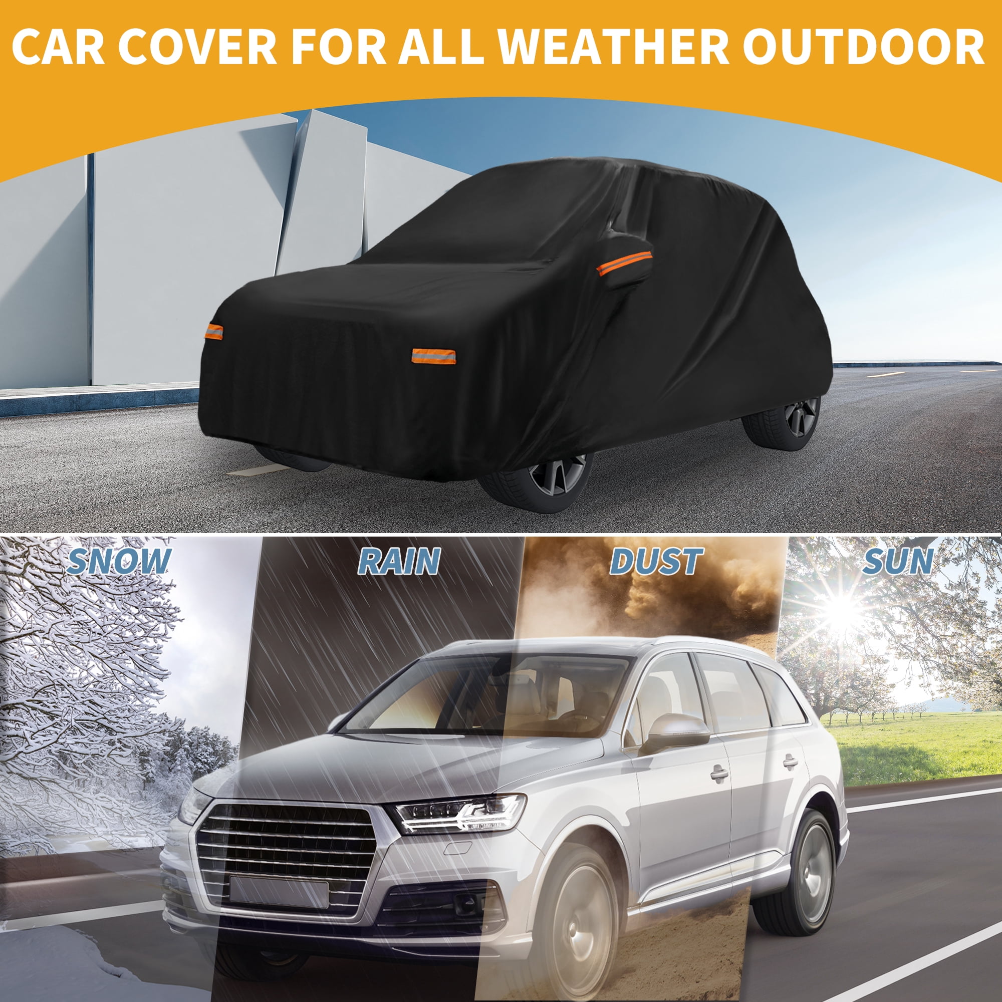 Unique Bargains Waterproof Car Cover Full Exterior Protection 149.61"x66.93"x53.15"