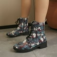 thumbnail image 2 of Mepaouo Ankle Booties for Women Lace up Halloween Combat Boots Zipper Waterproof Rain Walking Boots, 2 of 6