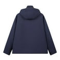 thumbnail image 3 of ZCFZJW Waterproof Jackets for Men Lightweight Rain Jacket Hooded Raincoat Full Zip up Long Sleeve Hoodie Windbreaker for Running Hiking Travel with Pockets Navy S, 3 of 3