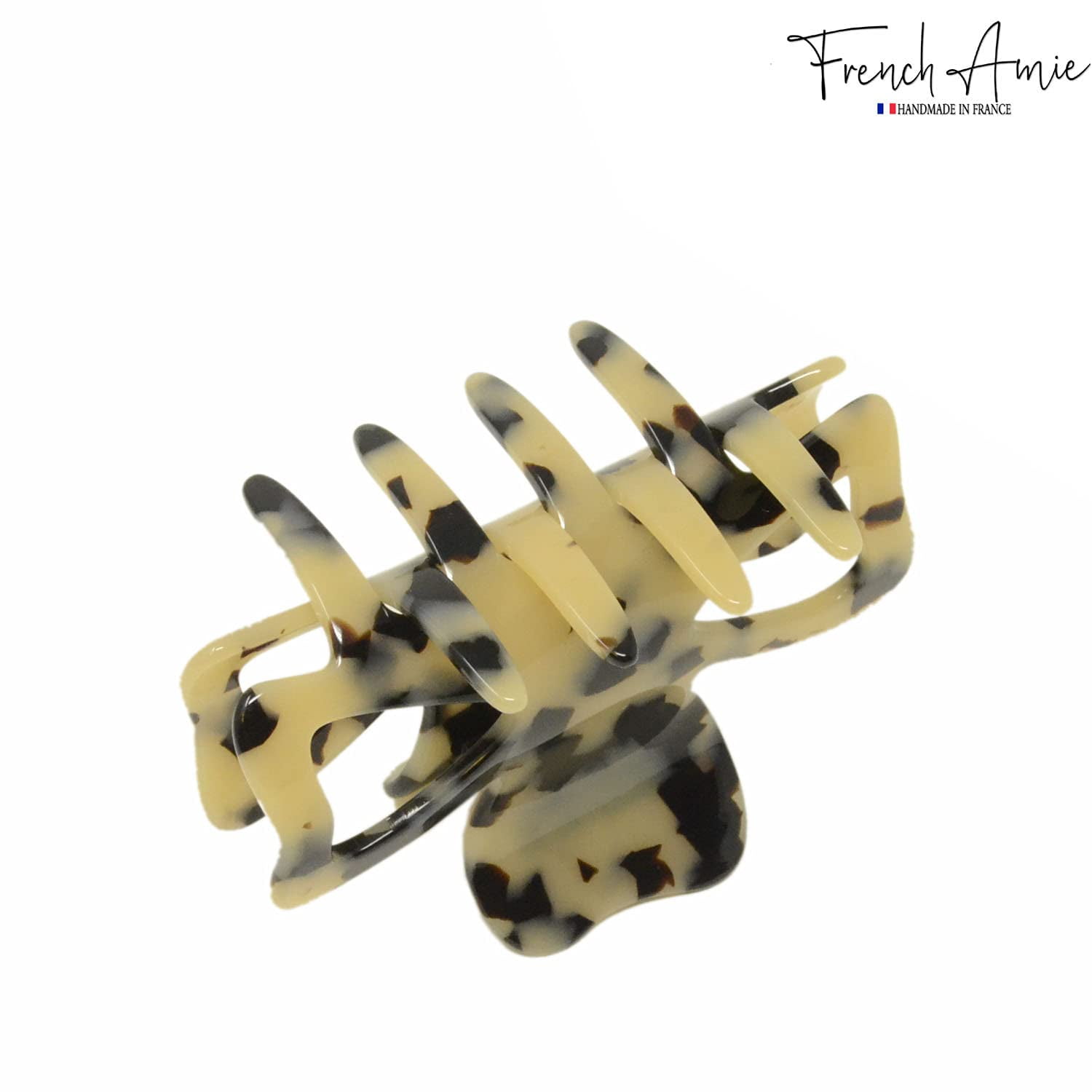 French Amie Classic Butterfly 3" Handmade Cellulose Interlocking Teeth Hair Claw