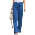 thumbnail image 1 of Frontwalk Ladies Fashion Solid Color Loungewear Belt Loop Loose Fit Trousers Wide Leg Travel Bottoms, 1 of 2