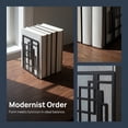 thumbnail image 2 of Unique Bargains Geometric Metal Bookends Decorative Book Ends for Shelves Black 4.7"x3.7"x6.7", 2 of 5