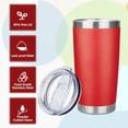 thumbnail image 4 of Vaso de 20 Oz con Tapa, Vasos Aislados de Acero Inoxidable, Vaso de Café de Viaje, Vaso de Agua Aislado Al Vacío de Doble Pared a Granel para Mujer, Hombres, Ella, Él, Oficina en Casa (Rojo), 4 of 8