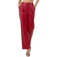 thumbnail image 1 of Gureui Women High Waisted Faux Leather Pants Vintage Straight Wide Leg Leggings Loose Fit Trousers with Pockets 90s Streetwear, 1 of 10