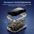 thumbnail image 2 of Wireless Bluetooth 5.4 Transmitter Receiver - CNC Aluminum & Ceramic Glass | Dual Link for 2 AirPods/Headphones | aptX Adaptive/HD Audio | for Airplane/TV/Car/Gym, 2 of 7