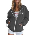 thumbnail image 2 of Hoodies for Women 2025 Valentines Y2K Graphic Hoodie Zip Up Hoodie with Pockets Hooded Sweatshirt Women Jacket, 2 of 4