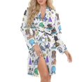 thumbnail image 5 of Happiest Place on Earth Collection Night Robe Long Sleeve V Neck Robe With Belt Women's Sleepwear Dresses, 5 of 9