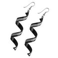 thumbnail image 5 of Frosted Spiral Long Pierced Drop Earrings Curley Twisted Loops Hook dangle ear studs Hook Dangle Earrings Ear Studs, 5 of 5