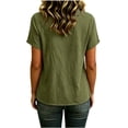 thumbnail image 5 of Women's Summer Round Neck Short Sleeve Casual Top Solid Color Blouse, 5 of 5