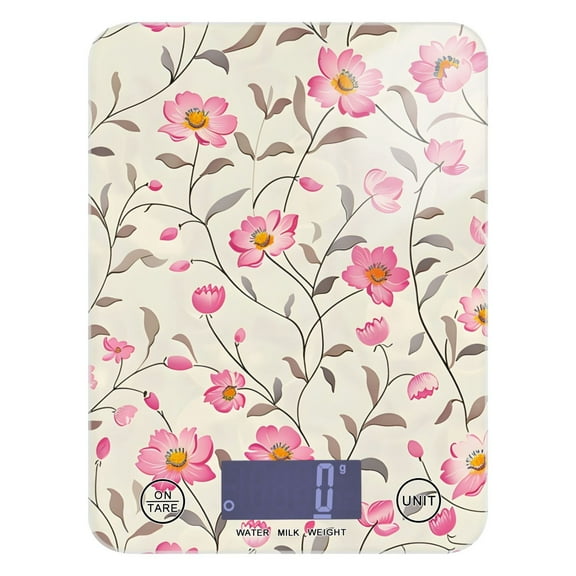 Little Flowers Floral Food Scale Digital Kitchen Scale Waterproof Grams Ounces lbs for Weight Loss