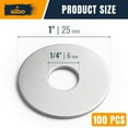 thumbnail image 2 of 100 Pcs Stainless Steel Fender Flat Washers 1/4" x 1" for Screws and Bolts, Durable 304 Stainless Steel Hardware for Construction and Repair, 2 of 5