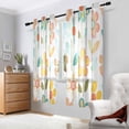 thumbnail image 2 of Yayeee Window Curtains Light Filtering 63"x42" Grommet Panel Pair Home Living Room Decor, Orange Retro Flower, 2 of 7