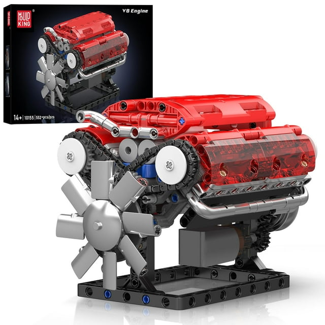 Set de bloques de construcción Mould King V8 Engine 10155 con batería