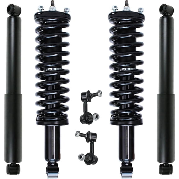 Detroit Axle - Struts Suspension Kit for Toyota Tacoma 2001-2004, 2 Front Struts with Coil Spring 2 Front Sway Bars 2 Rear Shock Absorbers 2002 2003 Replacement